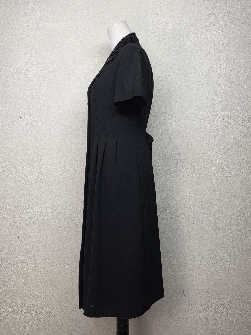Jessica Howard Black Beaded-Collar Midi Dress Size 10 - Picture 5 of 7